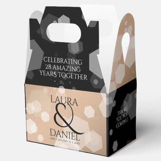 Elegant 28. Linen Hochzeitstag Feier Geschenkschachtel (Geöffnet)