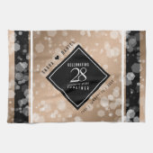 Elegant 28. Linen Hochzeitstag Feier Geschirrtuch (Horizontal)