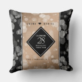 Elegant 28. Linen Hochzeitstag Feier Kissen (Rückseite)