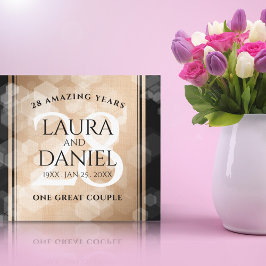 Elegant 28. Linen Hochzeitstag Feier Leinwanddruck