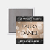 Elegant 28. Linen Hochzeitstag Feier Magnet (Vorderseite/Rückseite)