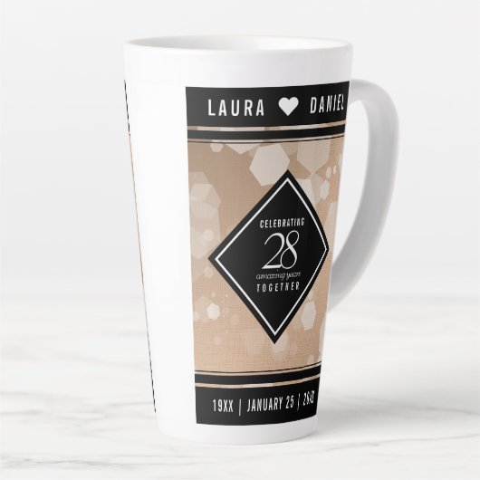 Elegant 28. Linen Hochzeitstag Feier Milchtasse (Rechte Ecke)