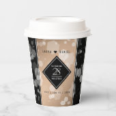 Elegant 28. Linen Hochzeitstag Feier Pappbecher (Vorderseite)