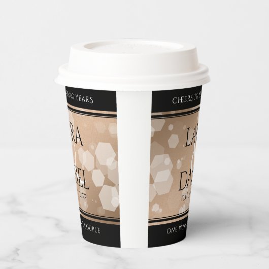 Elegant 28. Linen Hochzeitstag Feier Pappbecher (Links)