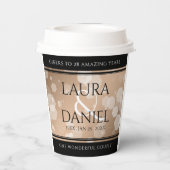 Elegant 28. Linen Hochzeitstag Feier Pappbecher (Rückseite)