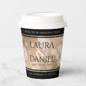 Elegant 28. Linen Hochzeitstag Feier Pappbecher (Vorderseite)