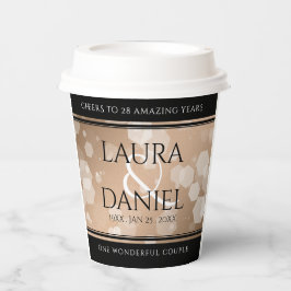 Elegant 28. Linen Hochzeitstag Feier Pappbecher