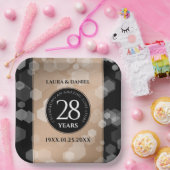 Elegant 28. Linen Hochzeitstag Feier Pappteller (Party)