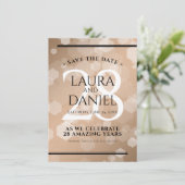Elegant 28. Linen Hochzeitstag Feier Save The Date (Stehend Vorderseite)