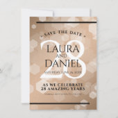 Elegant 28. Linen Hochzeitstag Feier Save The Date (Vorderseite)