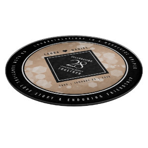 Elegant 28. Linen Hochzeitstag Feier Schneidebrett