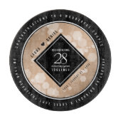 Elegant 28. Linen Hochzeitstag Feier Schneidebrett (Vorderseite)