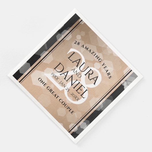 Elegant 28. Linen Hochzeitstag Feier Serviette (Ecke)