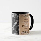 Elegant 28. Linen Hochzeitstag Feier Tasse (VorderseiteRechts)