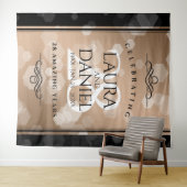 Elegant 28. Linen Hochzeitstag Feier Wandteppich (Beispiel (Horizontal))