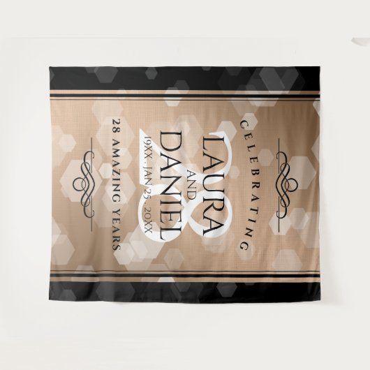 Elegant 28. Linen Hochzeitstag Feier Wandteppich (Vorderseite (Horizontal))