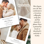 Elegant 2 Foto Classic feierliche Hochzeit Save The Date