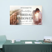 Elegant 2 Foto Collage Brautparty Banner (Messeveranstaltung)