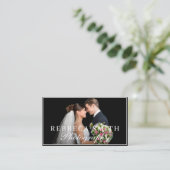 Elegant 2 Foto Collage Wedding Fotograf Black Visitenkarte (Stehend Vorderseite)