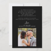 Elegant 2 Foto elegante Drehbuch Schwarze Hochzeit Dankeskarte (Rückseite)