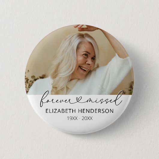 Elegant 2 Foto Gedenkfeier Button (Vorderseite)