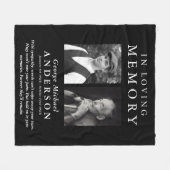 Elegant 2 Foto "In Love Memory" Tribut Fleecedecke (Vorderseite (Horizontal))