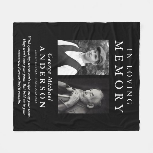 Elegant 2 Foto "In Love Memory" Tribut Fleecedecke (Vorderseite (Horizontal))