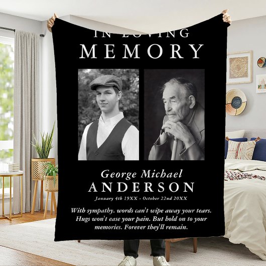Elegant 2 Foto "In Love Memory" Tribut Fleecedecke
