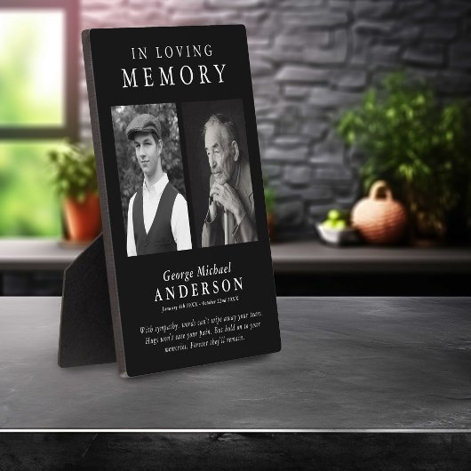 Elegant 2 Foto "In Love Memory" Tribut Fotoplatte