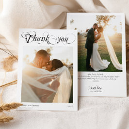 Elegant 2 Foto Kalligraphie Danke für die Hochzeit