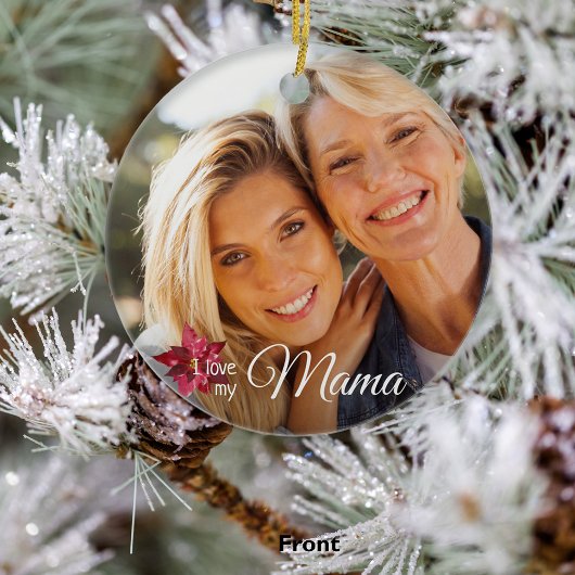 Elegant 2 Foto Mutter von Tochter Weihnachten Keramik Ornament