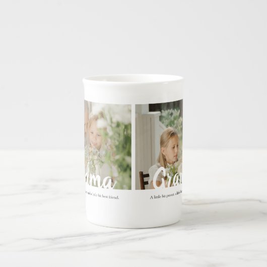 Elegant 2 Foto Oma Porzellantasse (Vorderseite)