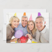 Elegant 2 Foto Overlay Geburtstagsparty Danke Karte (Rückseite)