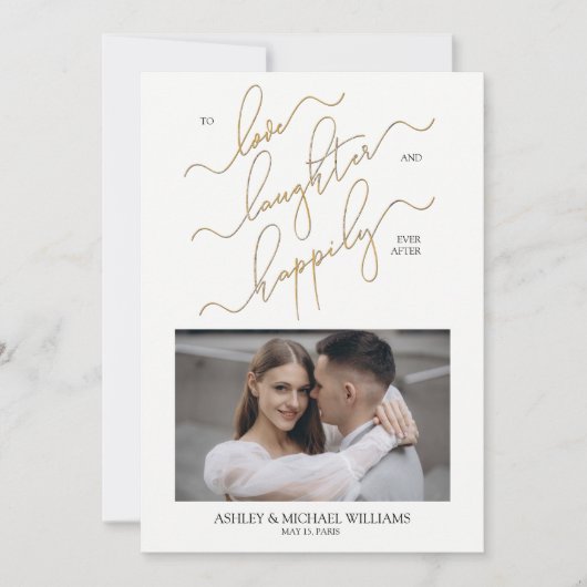 Elegant 2 Foto QR Code Script glücklich immer nach Einladung (Vorderseite)