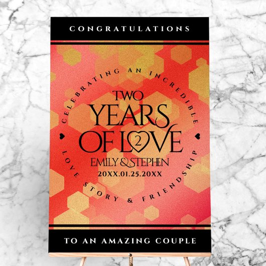 Elegant 2. Garnet Hochzeitstag Acrylschild