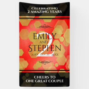 Elegant 2. Garnet Hochzeitstag Banner