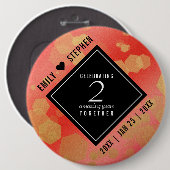 Elegant 2. Garnet Hochzeitstag Button (Vorne & Hinten)