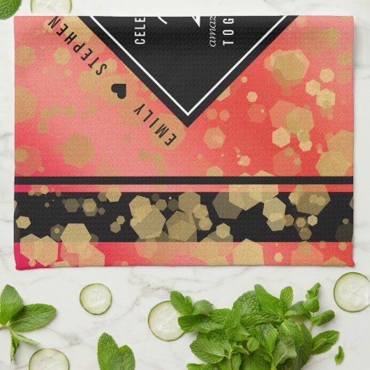 Elegant 2. Garnet Hochzeitstag Geschirrtuch (Gefaltet)