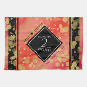 Elegant 2. Garnet Hochzeitstag Geschirrtuch (Horizontal)