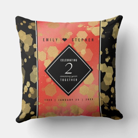 Elegant 2. Garnet Hochzeitstag Kissen (Rückseite)