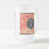 Elegant 2. Garnet Hochzeitstag Mattglas Bierglas (VorderseiteRechts)