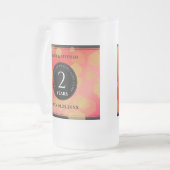 Elegant 2. Garnet Hochzeitstag Mattglas Bierglas (Vorderseite Links)