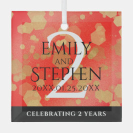 Elegant 2. Garnet Hochzeitstag Ornament Aus Glas