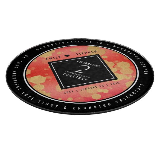 Elegant 2. Garnet Hochzeitstag Schneidebrett (Ecke)