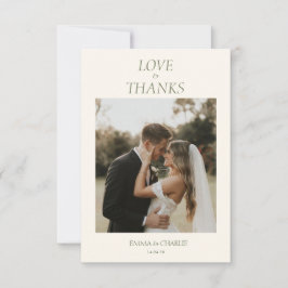 Elegant 2 Photo Thank you Wedding card Dankeskarte