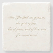 Elegant 2 Timothy 1:7 Bibelverse Glaube Steinuntersetzer (Vorderseite)