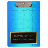 Elegant 2u1 Royal Blue Metal Business Card & Klemmbrett (Vorderseite)