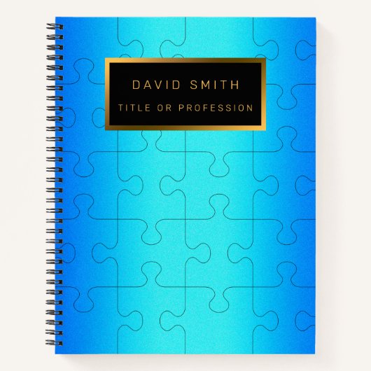 Elegant 2u1 Royal Blue Metal Business Card & Notizblock (Vorderseite)