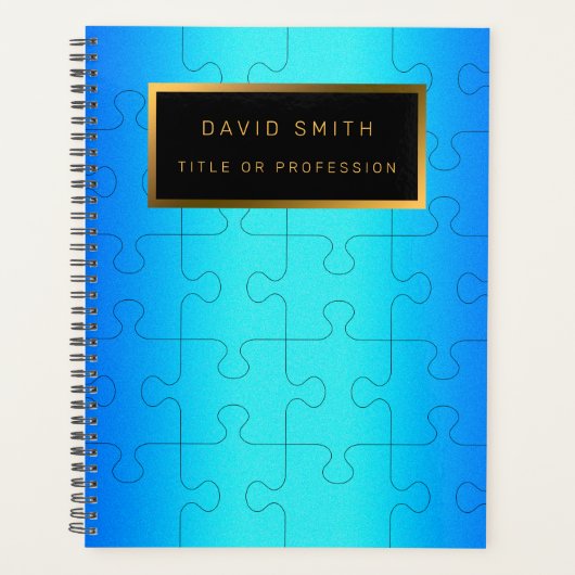 Elegant 2u1 Royal Blue Metal Business Card & Planer (Vorderseite)