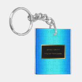 Elegant 2u1 Royal Blue Metal Business Card & Schlüsselanhänger (Vorderseite links)